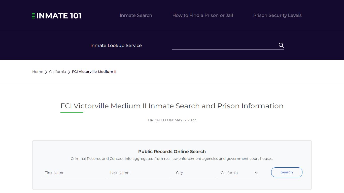 FCI Victorville Medium II Inmate Search | Lookup | Roster
