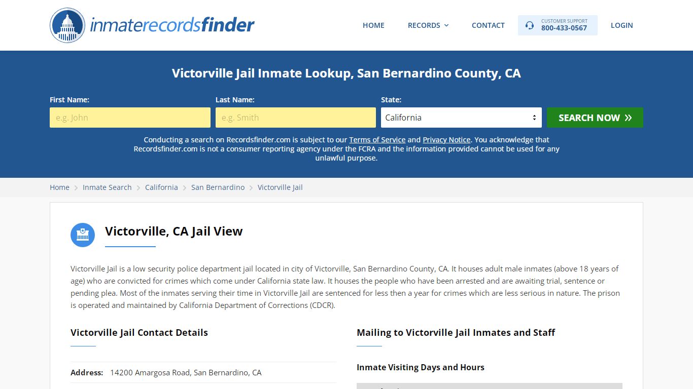 Victorville Jail Roster & Inmate Search, San Bernardino ...